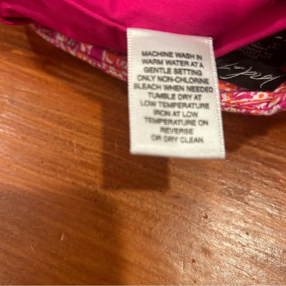 Lord&Taylor Womens Pink Orange Beige Abstract Skirt Fitted Lined. SPRING size 8 - Picture 8 of 9